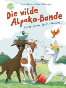 Buchcover und Innenansicht für das Buch: Die wilde Alpaka-Bande (1). Zicke, zacke, Spuck-Attacke!