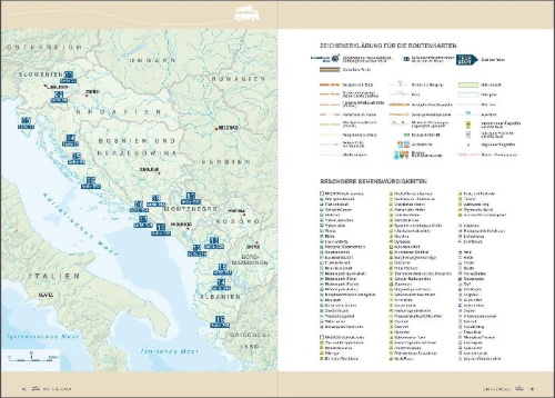 Buchcover und Innenansicht für das Buch: KUNTH Mit dem Wohnmobil von Slowenien bis Albanien