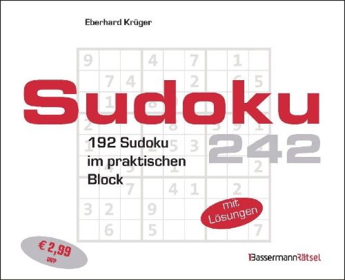 Buchcover und Innenansicht für das Buch: Sudokublock 242 (5 Exemplare à 2,99 EUR)
