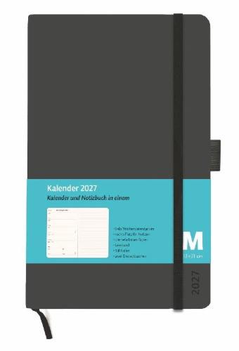 Buchcover und Innenansicht für das Buch: Kombitimer schwarz mittel 2027