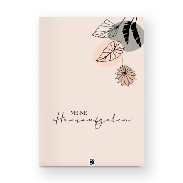 Buchcover und Innenansicht für das Buch: Hausaufgabenheft "leaves lineart"