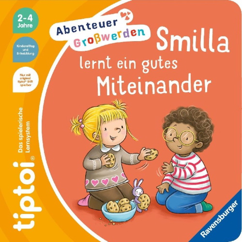 Buchcover und Innenansicht für das Buch: tiptoi® Abenteuer Großwerden - Smilla lernt ein gutes Miteinander
