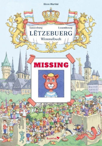 Buchcover und Innenansicht für das Buch: Wimmelbuch Lëtzebuerg Luxemburg Luxembourg
