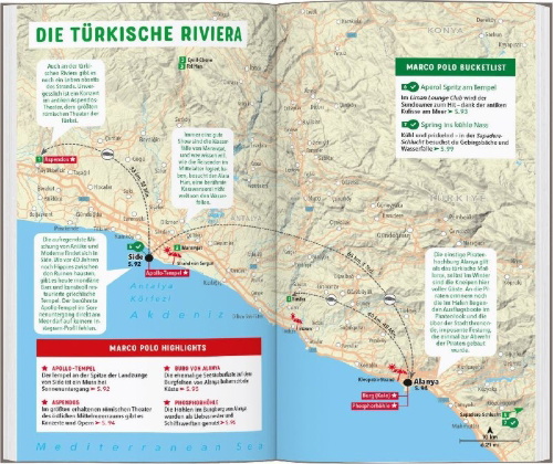 Buchcover und Innenansicht für das Buch: MARCO POLO Reiseführer Türkische Südküste