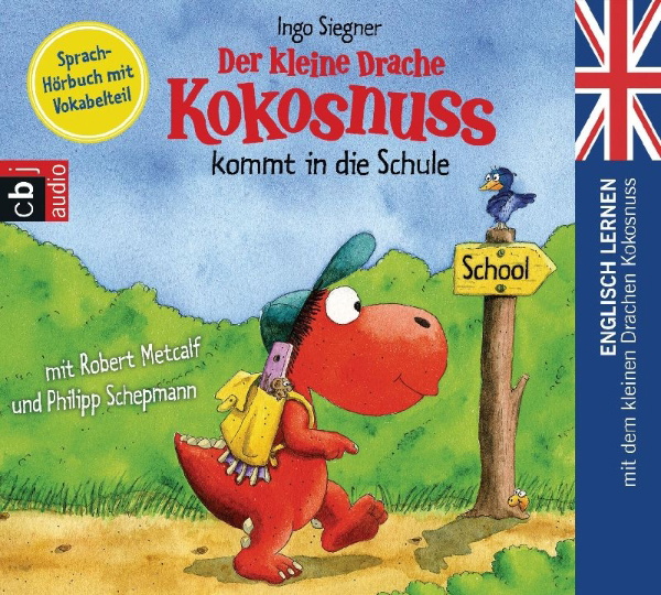 Buchcover und Innenansicht für das Buch: Der kleine Drache Kokosnuss 01 kommt in die Schule