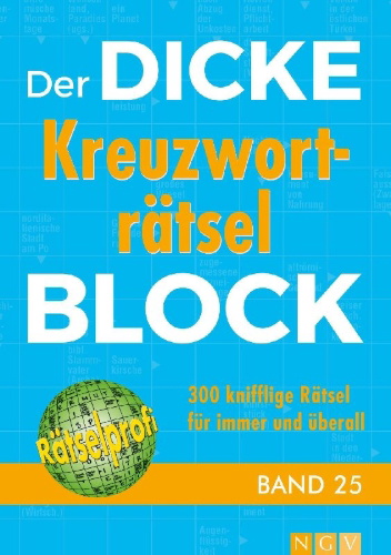Buchcover und Innenansicht für das Buch: Der dicke Kreuzworträtsel-Block Band 25