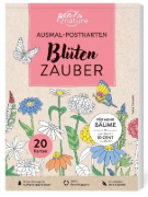 Buchcover und Innenansicht für das Buch: Ausmal-Postkarten Blütenzauber | 20 Karten