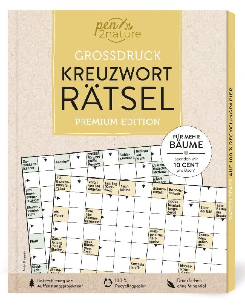 Buchcover und Innenansicht für das Buch: Großdruck Kreuzworträtsel