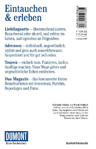 Buchcover und Innenansicht für das Buch: DUMONT Reise-Taschenbuch Reiseführer Neapel, Amalfiküste, Cilento