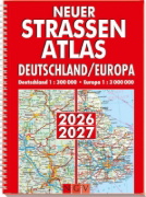 Buchcover und Innenansicht für das Buch: Neuer Straßenatlas Deutschland/Europa 2026/2027