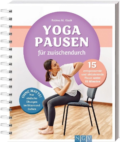 Buchcover und Innenansicht für das Buch: Yoga-Pausen für zwischendurch