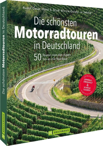 Buchcover und Innenansicht für das Buch: Die schönsten Motorradtouren in Deutschland