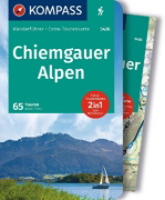 Buchcover und Innenansicht für das Buch: KOMPASS Wanderführer Chiemgauer Alpen, 65 Touren mit Extra-Tourenkarte