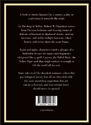 Buchcover und Innenansicht für das Buch: Robert W. Chambers: The King in Yellow (English Edition)