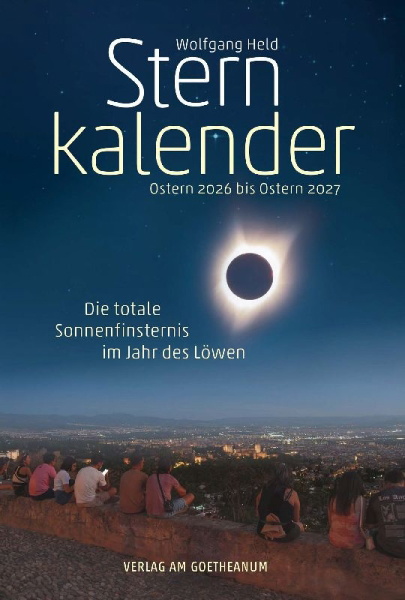 Buchcover und Innenansicht für das Buch: Sternkalender Ostern 2026 bis Ostern 2027