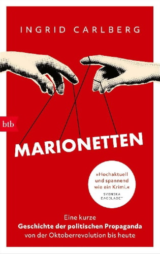 Buchcover und Innenansicht für das Buch: Marionetterna. En berättelse om världen som politisk teater
