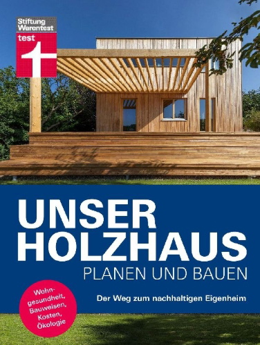 Buchcover und Innenansicht für das Buch: Unser Holzhaus planen und bauen