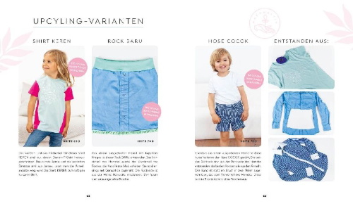 Buchcover und Innenansicht für das Buch: Einfach nachhaltig nähen - Babys & Kids
