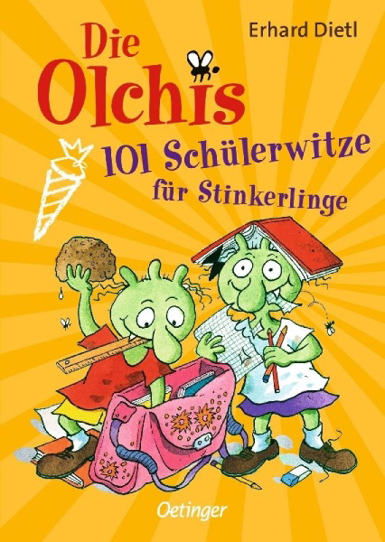 Buchcover und Innenansicht für das Buch: Die Olchis. 101 Schülerwitze für Stinkerlinge