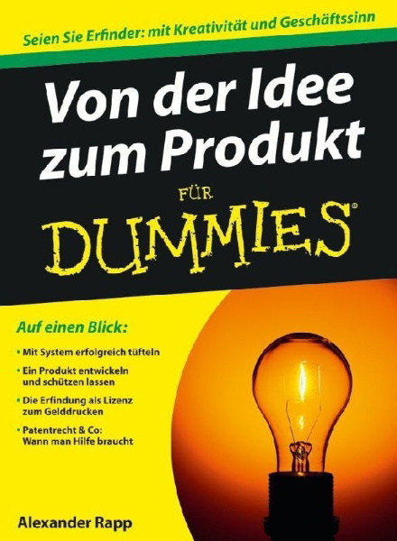 Buchcover und Innenansicht für das Buch: Von der Idee zum Produkt für Dummies
