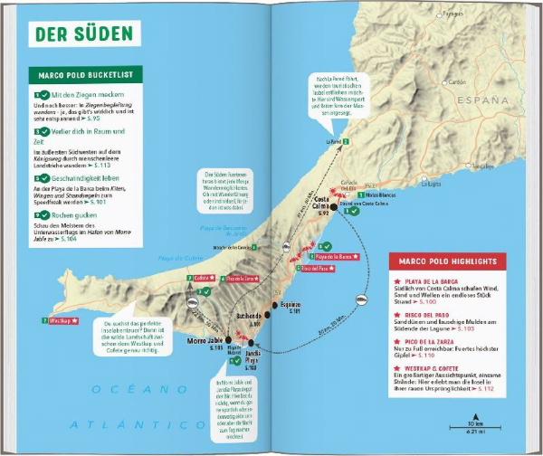 Buchcover und Innenansicht für das Buch: MARCO POLO Reiseführer Fuerteventura