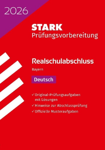 Buchcover und Innenansicht für das Buch: STARK Deutsch - Realschulabschluss 2026 Bayern - Prüfungsvorbereitung