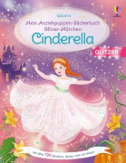 Buchcover und Innenansicht für das Buch: Mein Anziehpuppen-Stickerbuch Glitzer-Märchen: Cinderella