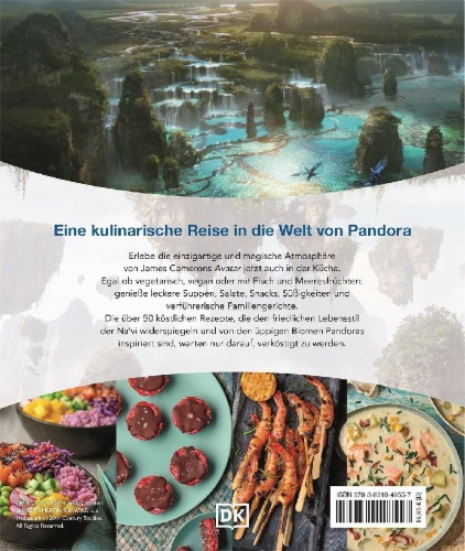 Buchcover und Innenansicht für das Buch: Avatar: Das offizielle Kochbuch von Pandora