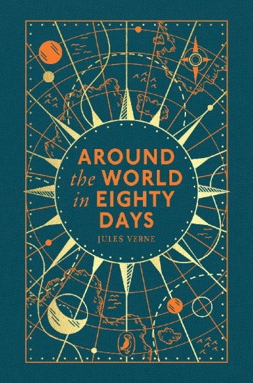 Buchcover und Innenansicht für das Buch: Around the World in Eighty Days