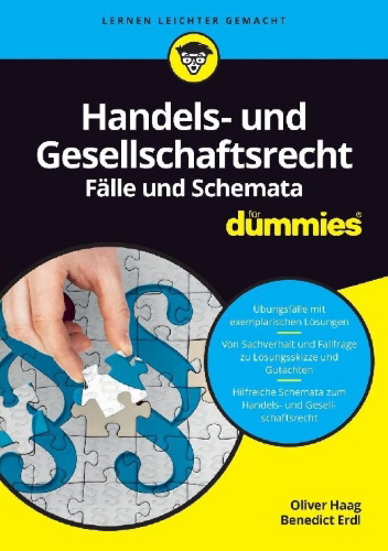 Buchcover und Innenansicht für das Buch: Handels- und Gesellschaftsrecht Fälle und Schemata für Dummies