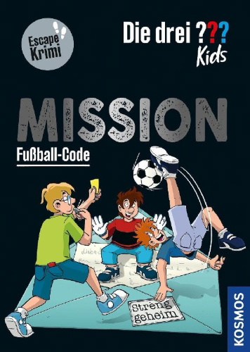 Buchcover und Innenansicht für das Buch: Die drei ??? Kids, Mission Fußball-Code