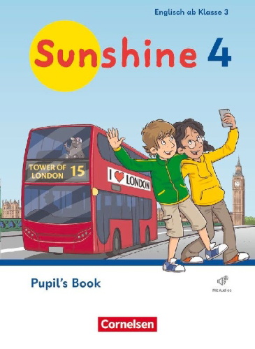 Buchcover und Innenansicht für das Buch: Sunshine 4. Schuljahr. Pupil's Book mit Audios (Webcode) und BuchTaucher-App