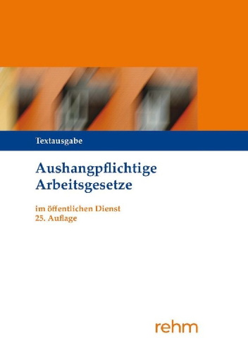 Buchcover und Innenansicht für das Buch: Aushangpflichtige Arbeitsgesetze im öffentlichen Dienst