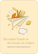 Buchcover und Innenansicht für das Buch: Der Kleine Prinz. 50 Glückskärtchen für jeden Tag