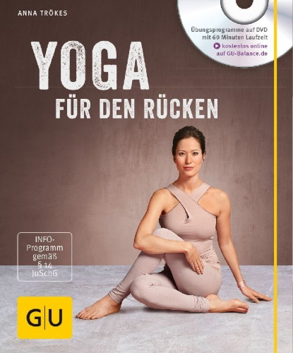 Buchcover und Innenansicht für das Buch: Yoga für den Rücken (mit DVD)
