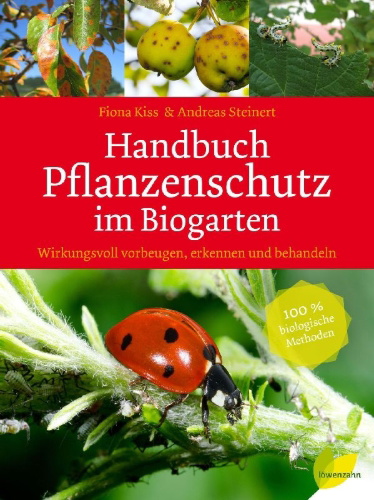 Buchcover und Innenansicht für das Buch: Handbuch Pflanzenschutz im Biogarten