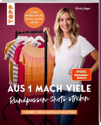 Buchcover und Innenansicht für das Buch: Aus 1 mach viele. Rundpassen-Shirts stricken