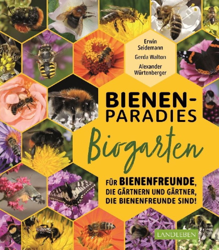 Buchcover und Innenansicht für das Buch: Bienenparadies Biogarten