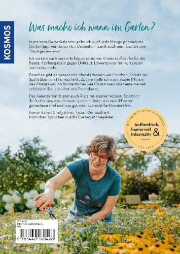 Buchcover und Innenansicht für das Buch: Mit Herz & Gabel durch Katrins Gartenjahr 2025