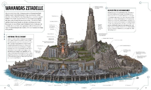 Buchcover und Innenansicht für das Buch: Marvel Studios Cross-Sections