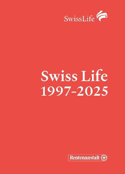 Buchcover und Innenansicht für das Buch: Swiss Life 1997-2025