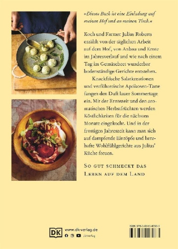 Buchcover und Innenansicht für das Buch: Vom Kochen und Leben auf dem Land