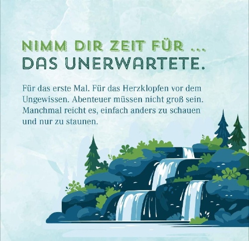 Buchcover und Innenansicht für das Buch: Nimm dir Zeit für Abenteuer