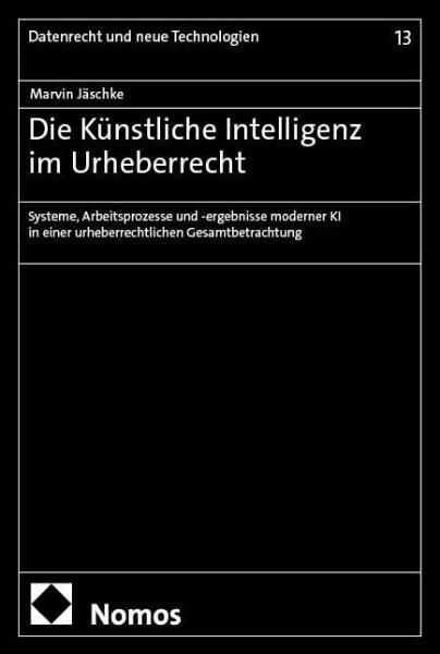Buchcover und Innenansicht für das Buch: Die Künstliche Intelligenz im Urheberrecht