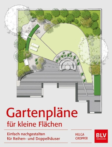 Buchcover und Innenansicht für das Buch: Gartenpläne für kleine Flächen