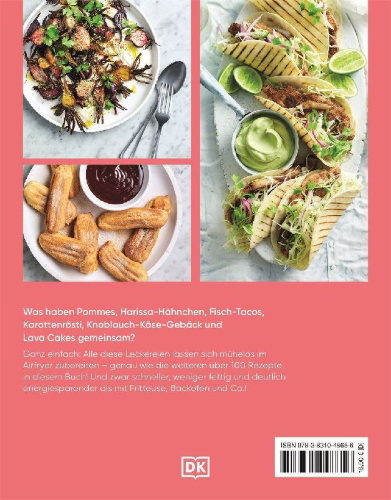 Buchcover und Innenansicht für das Buch: Das ultimative Airfryer Kochbuch