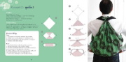 Buchcover und Innenansicht für das Buch: Furoshiki - l'art d'emballer avec du tissue