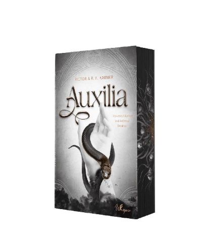 Buchcover und Innenansicht für das Buch: Auxilia - Heavenly flames and infernal desires