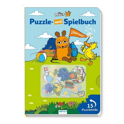 Buchcover und Innenansicht für das Buch: Trötsch Die Maus Puzzle- und Spielbuch