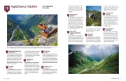 Buchcover und Innenansicht für das Buch: In 225 Reisen mit Wohnmobil und Campervan durch Europa